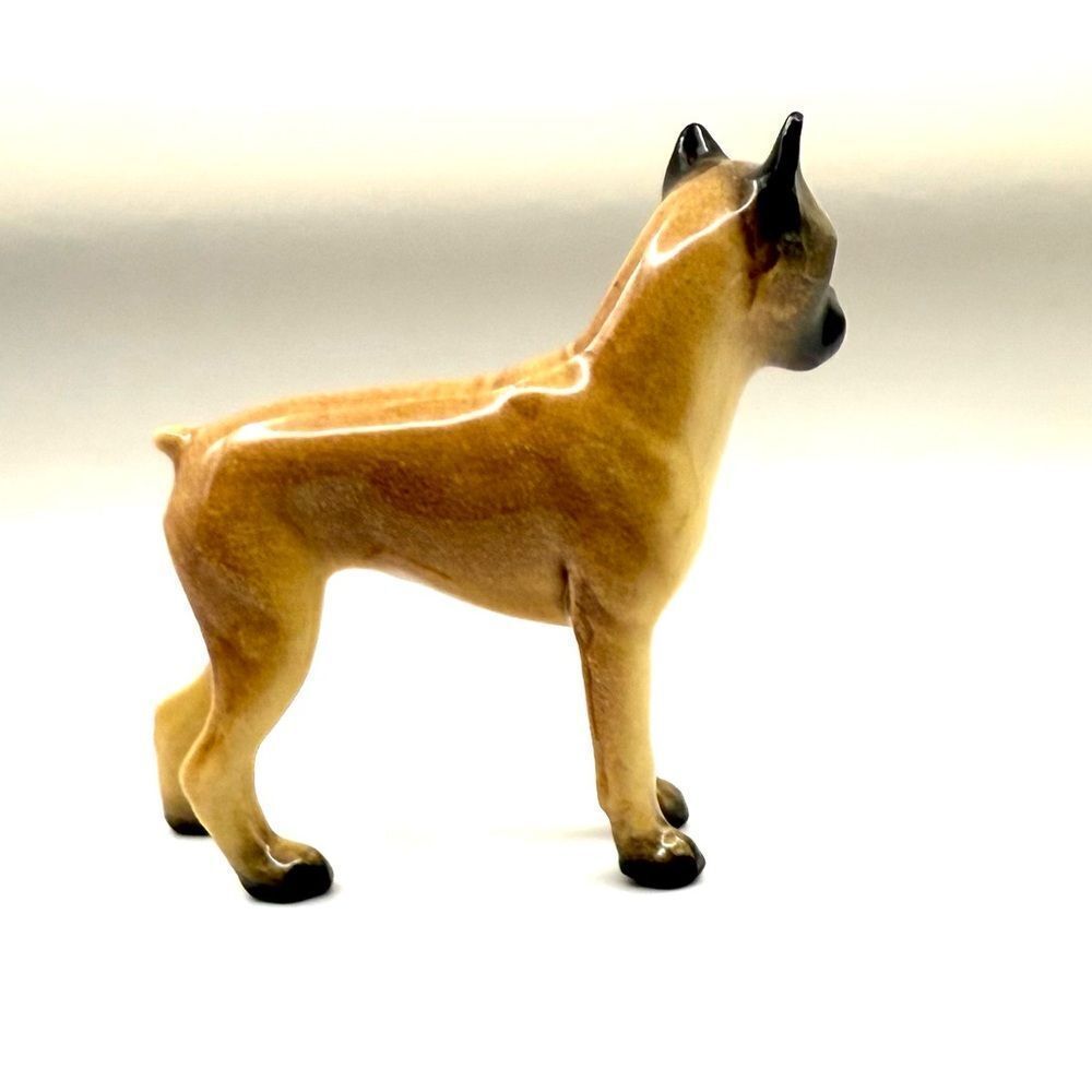 Vintage Miniature Retired Hagen-Renaker Brown Boxer Dog Figurine - Made In USA - Picture 3 of 6